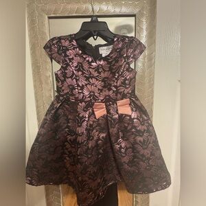 Elegant Floral Kids Dress with Bow Accent